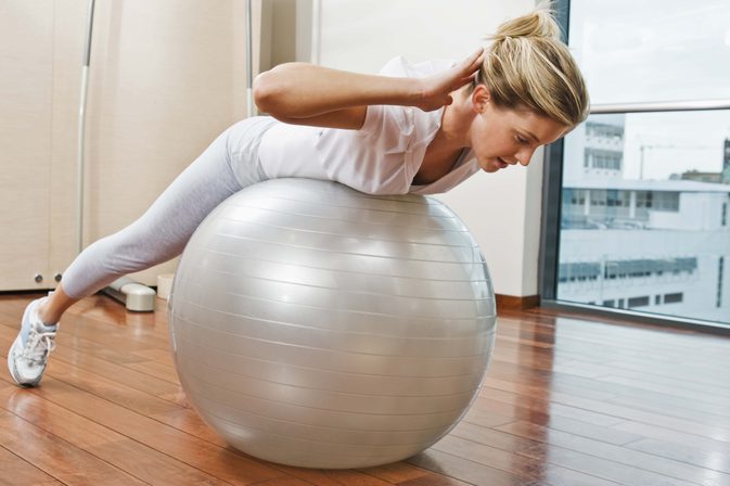 Hyperextension on fitball